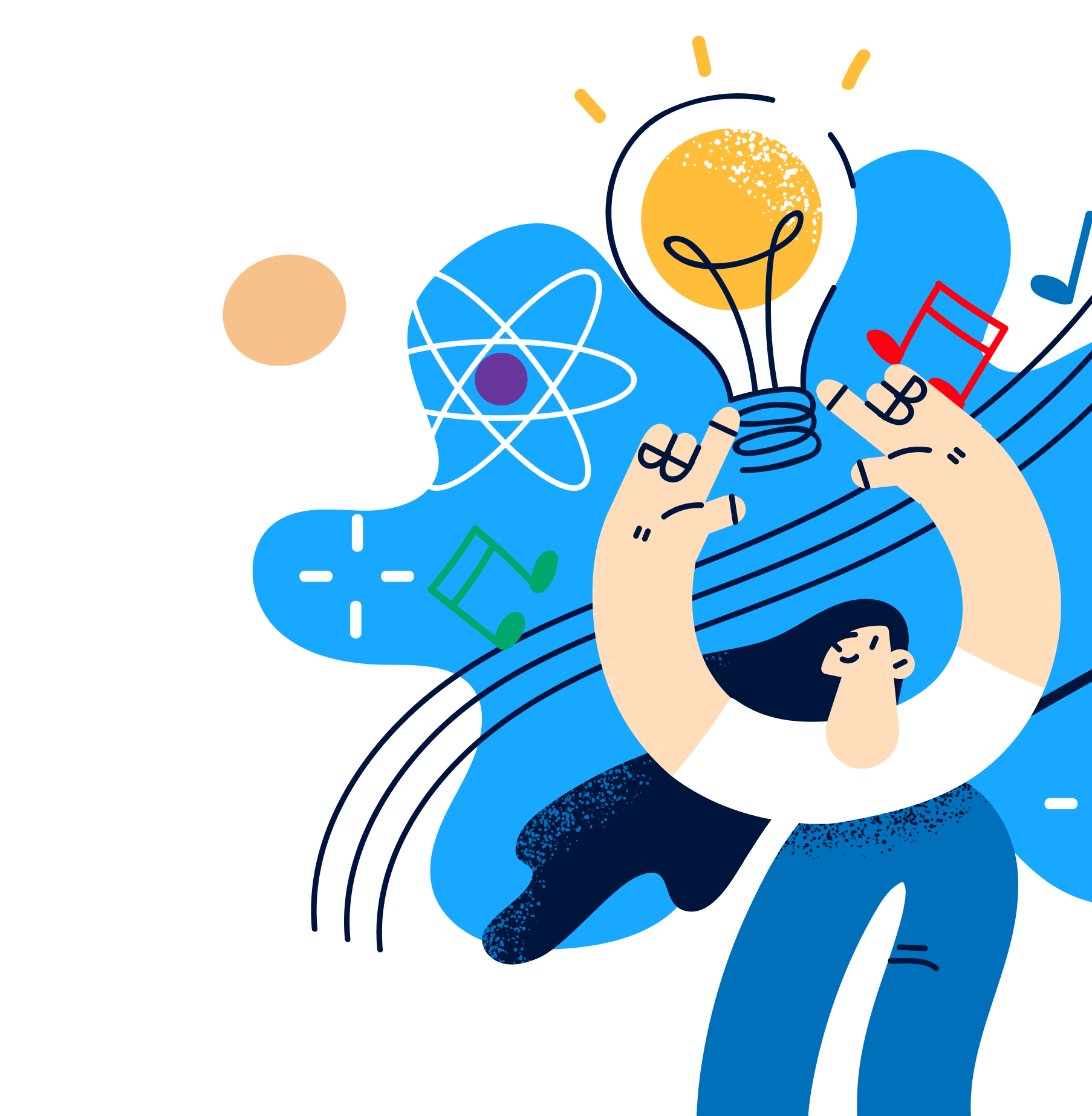 Productivity illustration with lightbulb